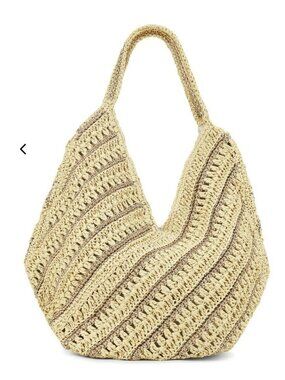 BTB Los Angeles Harper Hobo Raffia Large Tote Bag New